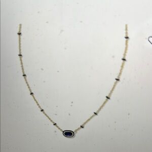 Kendra Scott Mini Elisa Short Pendant Necklace in Navy Mother of Pearl